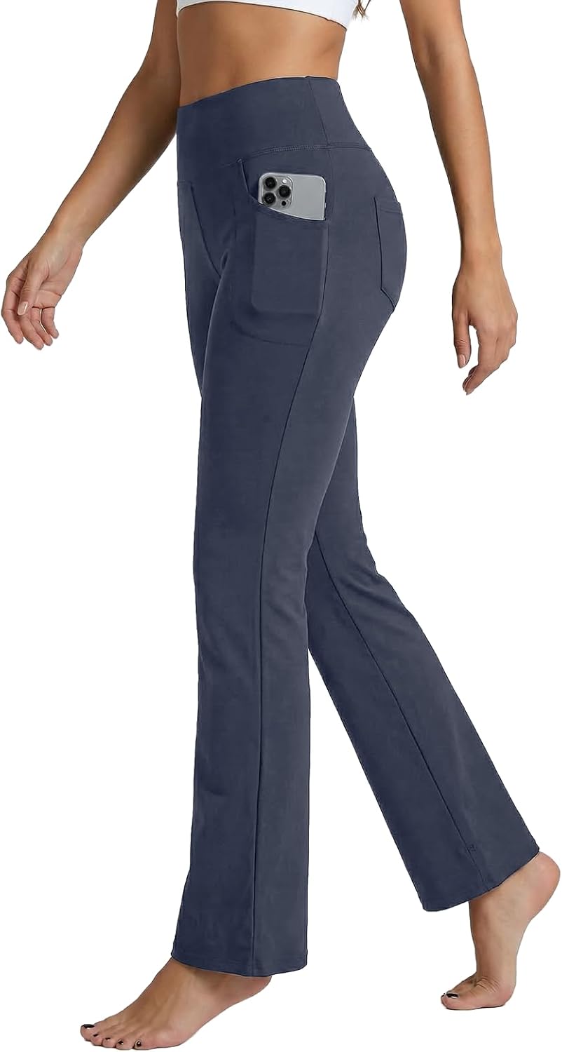Omni Motion Flare Leggings for Women​ with 4 Pockets, Mid Rise Bootcut Yoga Pants​ for Workout, Office & Daily Wear