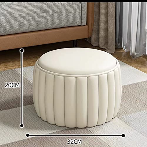 Repose-Pieds Rond rembourré capitonné petit tabouret bureau