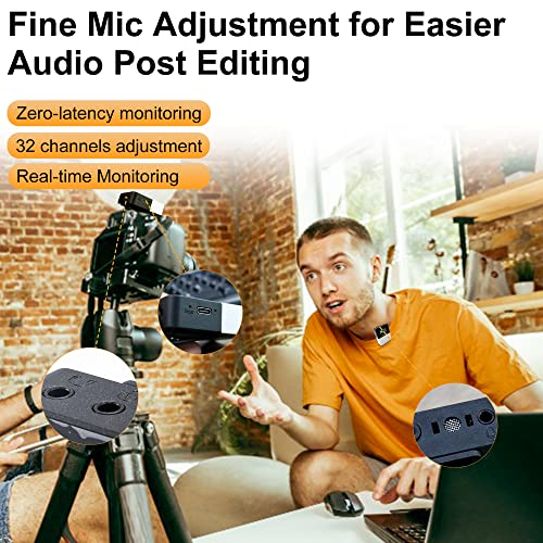 Tiqtak Wireless Lavalier Microphone System With Transmitters For Dslr Cameras, Camcorders, Phones, Laptops 164Ft Transmissions Wireless Lapel Mic For Recording, Youtube, Vlogging, Interview #TOP2