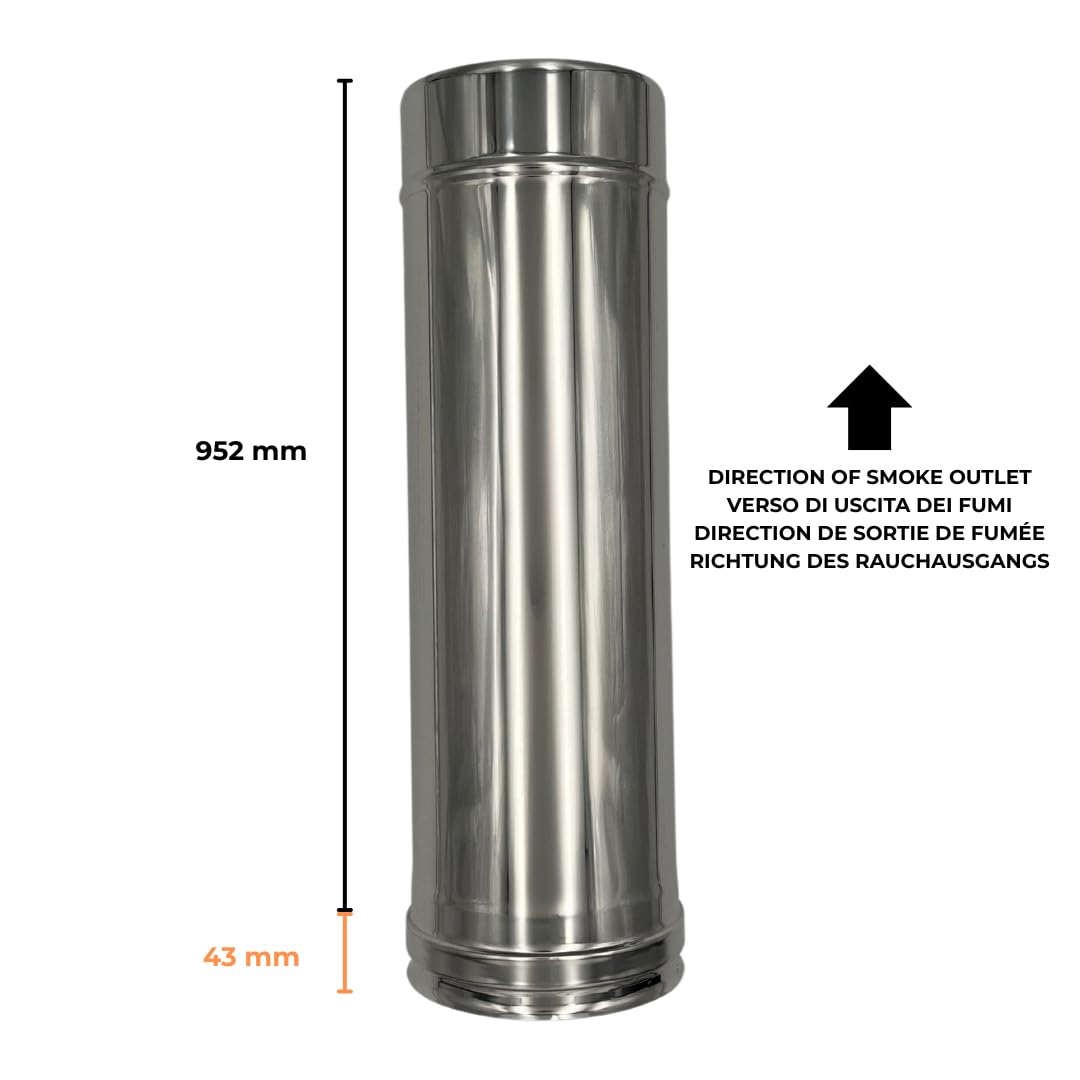 Doppelwandiges Ofenrohr Primus DN 120 Mm Übergang Ofenanschluss Spezial I (ew-dw) Schwarz #310