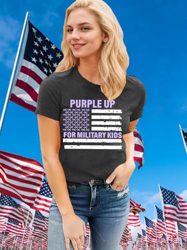 Purple Up for Military Kids Shirts Military Kids Month T Shirt Purple Up Day Shirt Military Children Awareness Tee Tops 5