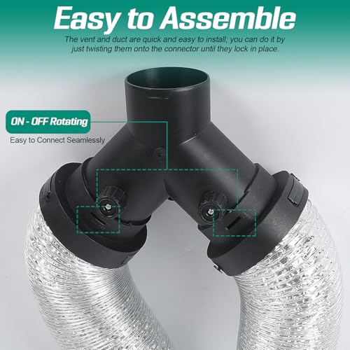 60mm 2.4in Diesel Parking Heater Duct Flexible Warm Air Duct Hose with Outlet for Most Air Heaters, for Chinese Diesel Heater, RV, Trailer, Camper, Cabin, Van