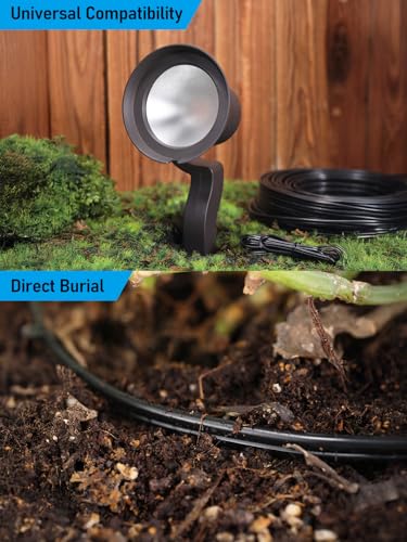 Image of LEONLITE 100ft 16 /2 Low Voltage Landscape Lighting Wire, UL Listed, IP65 Waterproof, Low Voltage Cable for Garden Pathway, -40℉-140℉ Working Temp, Black (Pack of 2)