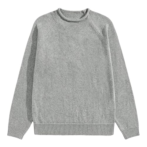 SweatyRocks Men's Raglan Sleeve Casual Loose Pullover Knitted Sweater Solid Color Knitwear Sweaters