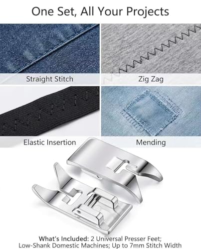 2 Piezas Pie Prensatelas Universal para Máquina de Coser miniatura 3