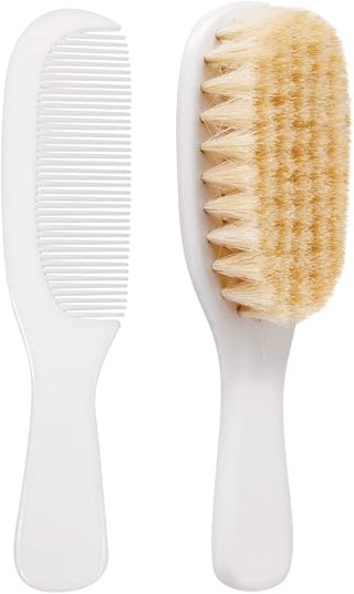 Buba Escova E Pente Baby Cerdas Naturais Branco