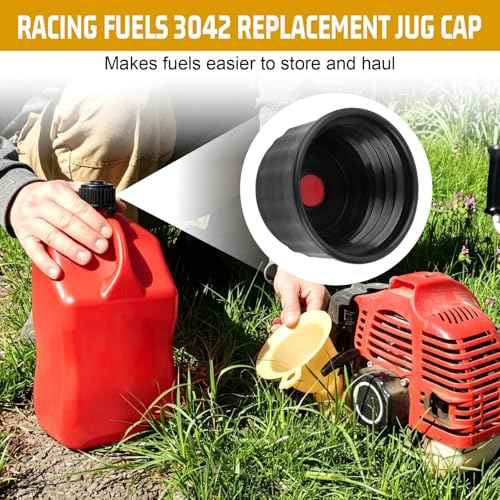 Image of Gas Jug Cap, Racing Fuels 3042 Replacement Jug Cap - 2 Pcs | for Most 5 Gallon Utility Fuel Jugs, Gas Cans, Fuel Tank Cap