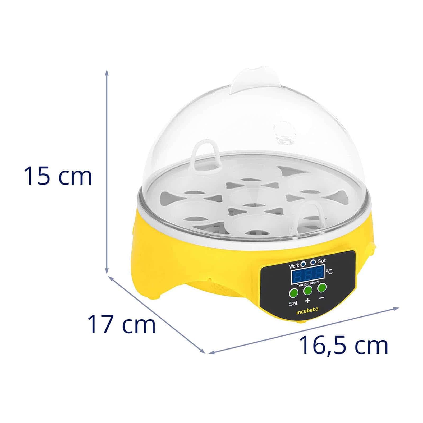 Mini inkubator do jaj, mały cyfrowy wylęgarnia na 7 jaj z wyświetlaczem LED do kontroli temperatury i wody, wylęg drobiu, dla kurczaków, ptaków, przepiórek, kaczek