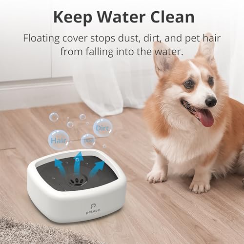 Petace Hundenapf Auslaufsicher Wassernapf für Hunde Ohne Sabbern, Anti Schwapp Napf rutschfest 1,3L, Trinknapf für kleine, mittlere und große Hunde
