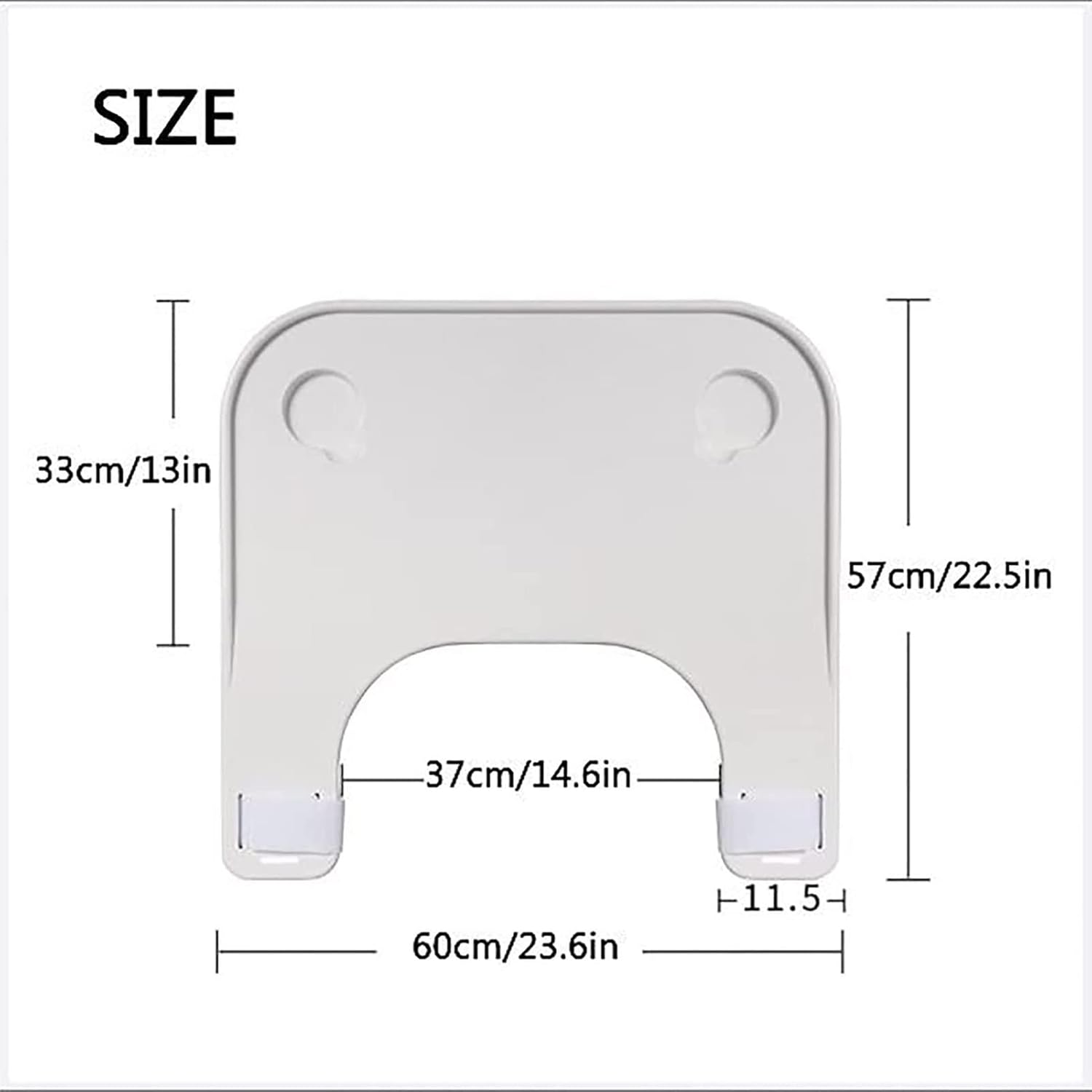 車椅子トレイテーブル、取り外し可能な車椅子テーブルラップトレイ、カップホルダー2個付き ABSプラスチックラ、高齢者が食事/読書/休