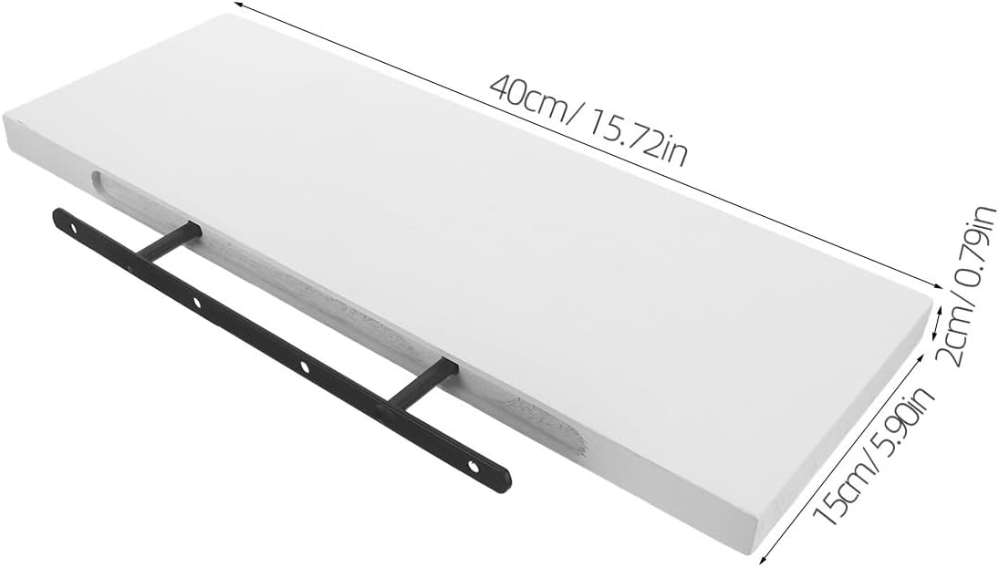 2pcs Floating Shelves - White Wall Shelves with Invisible Brackets - Wall Mount Book Organizer for Bathroom/Living Room/Bedroom/Kitchen Decor