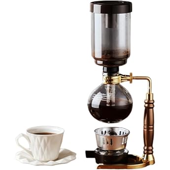Siphon Coffee Maker Equipment, Barkolau 350ML/550ML Siphon DIY Siphon Coffee Maker Desktop Vacuum Coffee Pot Coffee Appliance Siphon Coffee Maker Durable Heat Resistant Glass Coffee Machine Filter