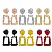 6 Pairs Rose Gold/Silver Raised Design Statement Earrings Geometric Dangle Earrings for Women Girls