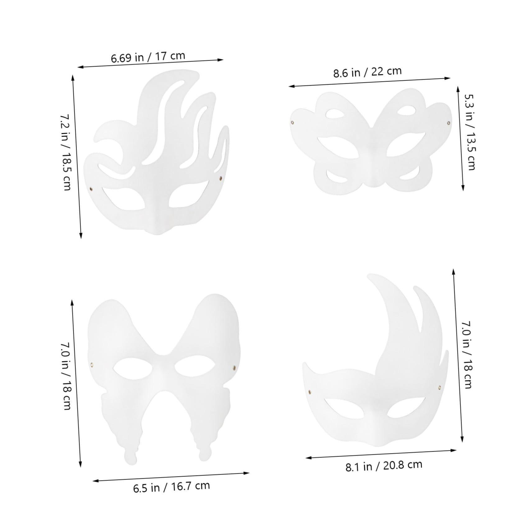 20 Pezzi Maschere Masquerade in Leggera per Maschere Te Bianche Colorare per Cosplay e per DIY e Accessorio Fotografico