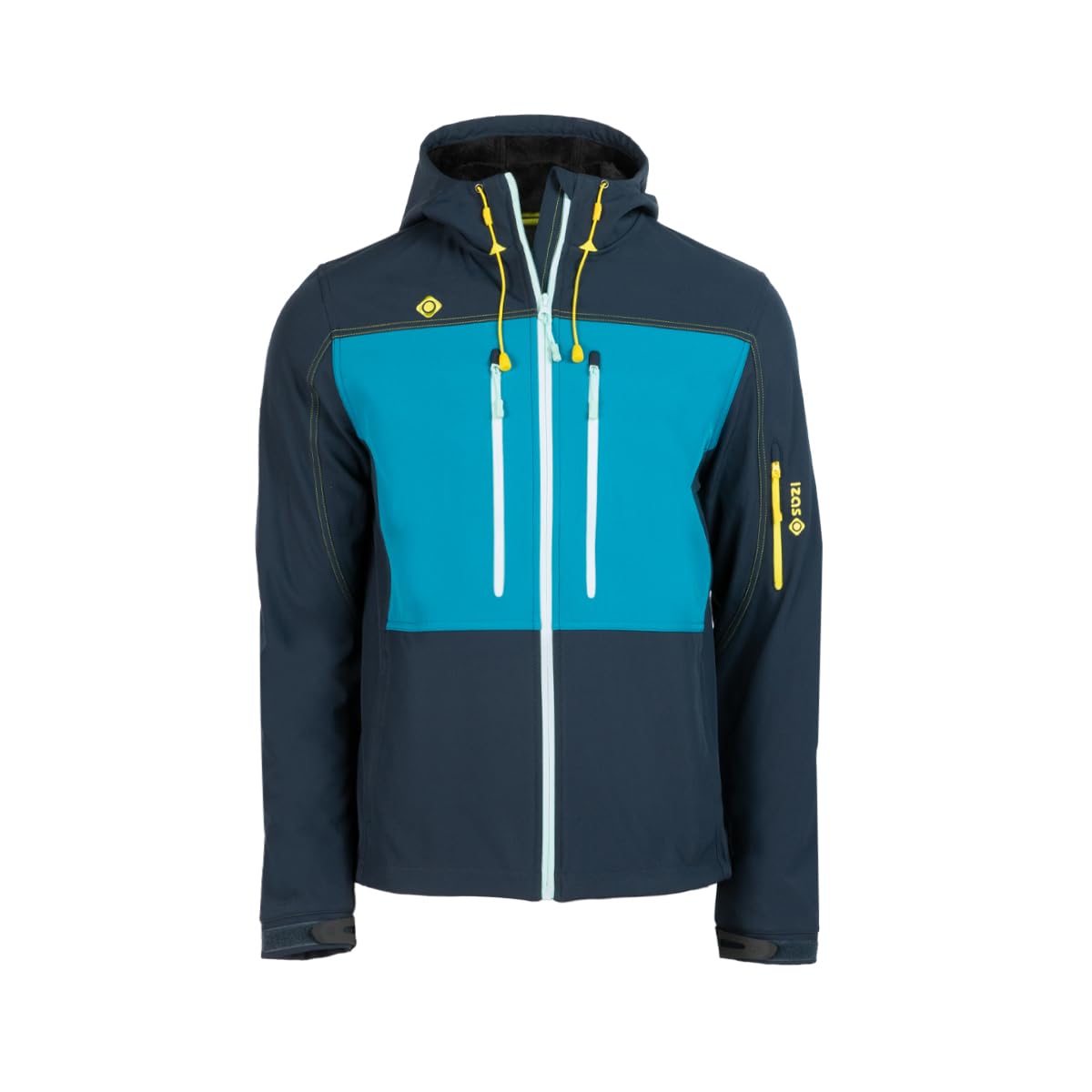 Izas Konka Chaqueta Soft Shell AWPS de Hombre Térmica, Elástica, Cortavientos y Resistente al Agua. Capucha y Bajo Ajustables. Bolsillos con Cremallera. Interior de Pelo