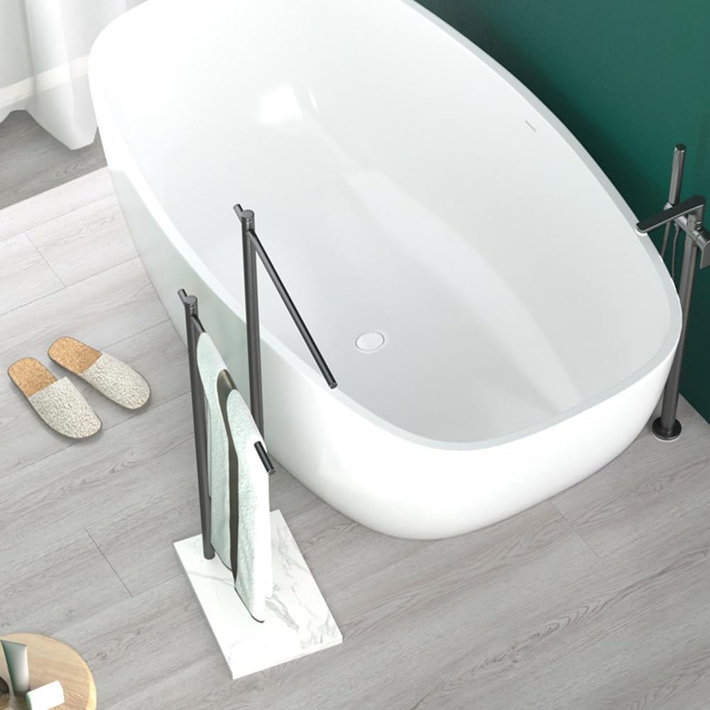 Portasciugamani Moderno - Elegante portasciugamani da Bagno in Bianco e Nero - Design salvaspazio per bagni contemporanei - Accessorio Funzionale per la casa