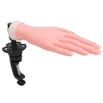Nail Practice Hands, Nail Art Training Hand Flexible Bendable Nail Hand with Bracket for Art Display for DIY Manicure