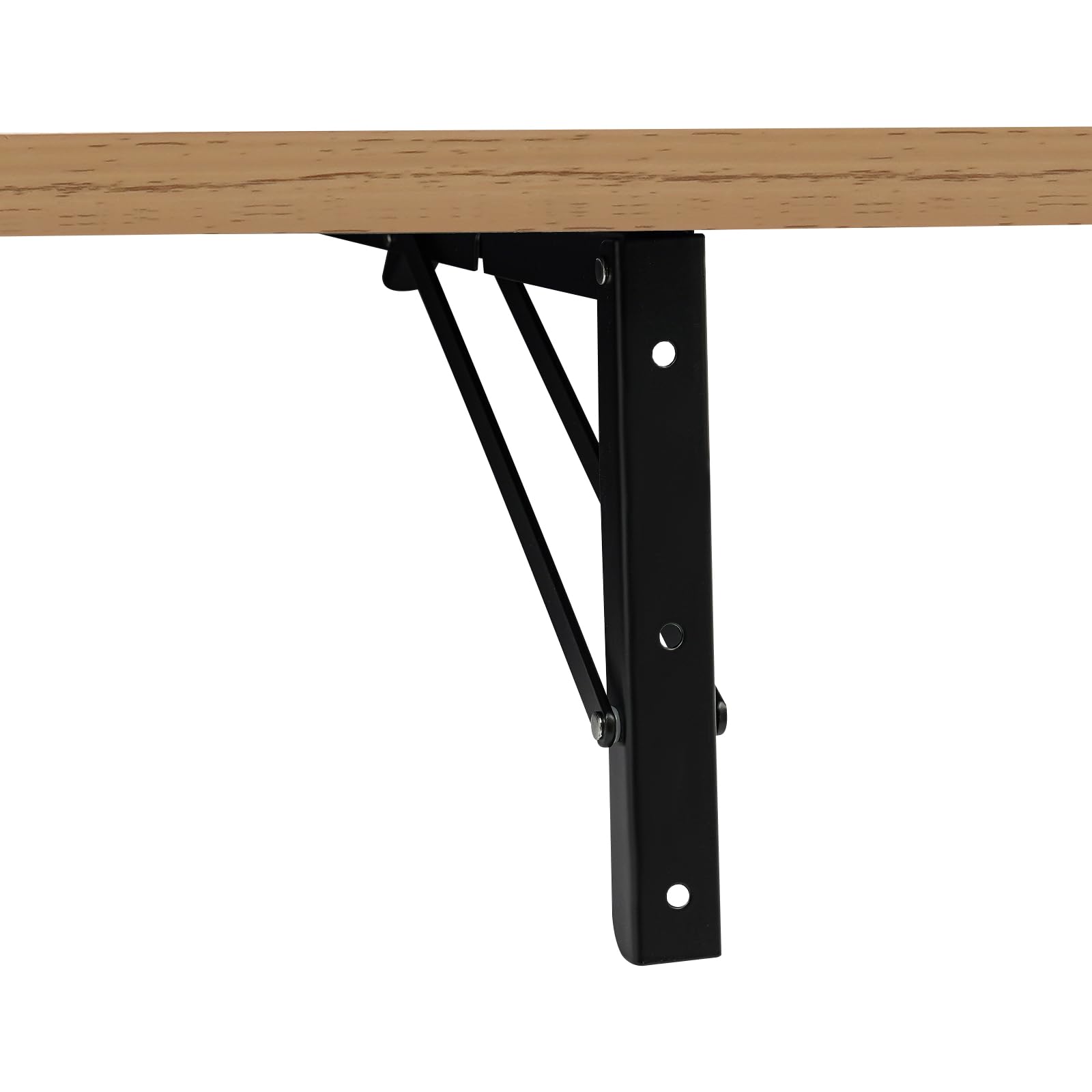 Banco de trabajo plegable montado en la pared, 81 x 45,5 cm, banco de trabajo flotante, soportes de acero negro, soporta 250 kg (color madera)