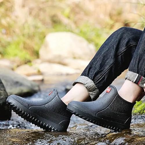 Men's Short Tube Slip Outer Casual Rain Boots High-Performance Fishing Rain High Traction Men's Ankle Boots2