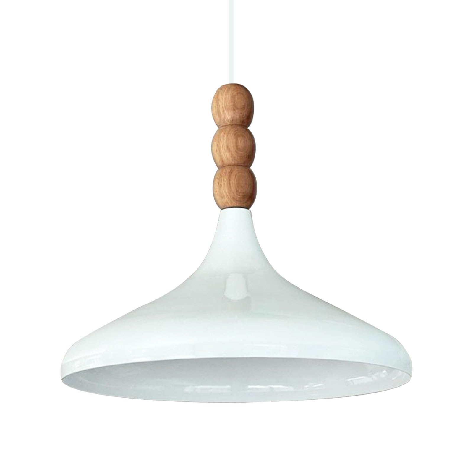 bamyum Champion Legna Lampadario Cucina 35 cm, Lampada a Sospensione da Soffitto Industriale,Lampadario a Sospensione con Paralumi da 35 cm e Lampada per Isola da Cucina in Metallo Bianco
