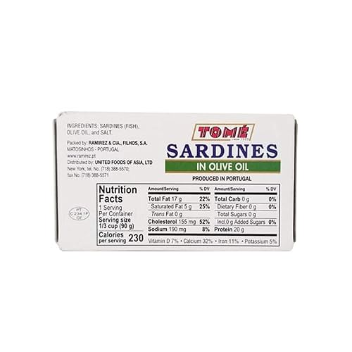 Miniatura 4 de 4 paquetes de sardinas Tomé (en aceite de oliva) 4.41 oz Ea