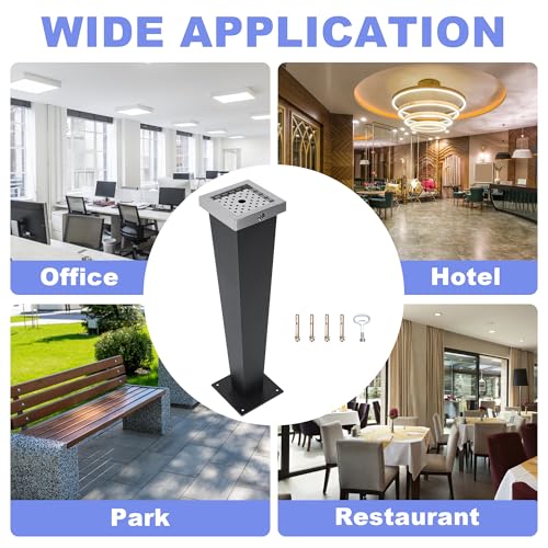 Image of lukar Galvanized Steel Trash Receptacle, Outdoor Trash Can with Removable Inner Barrel, Standing Garbage Collector Container for Commercial Use