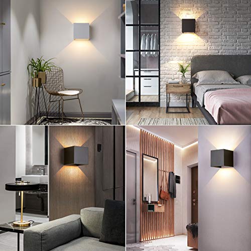Image of LED Cube Exterior Aluminum IP65 Waterproof Wall Lamp, 4.7 inch 20W Super Warm White Modern Fixture Light 86-265V Adjustable Outdoor Indoor Warm White Sconce Lamp Up Down