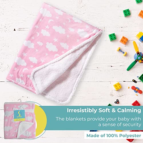 Image of SpaSilk Baby Boys Velboa Fleece Blanket with Thick Stitch Trim