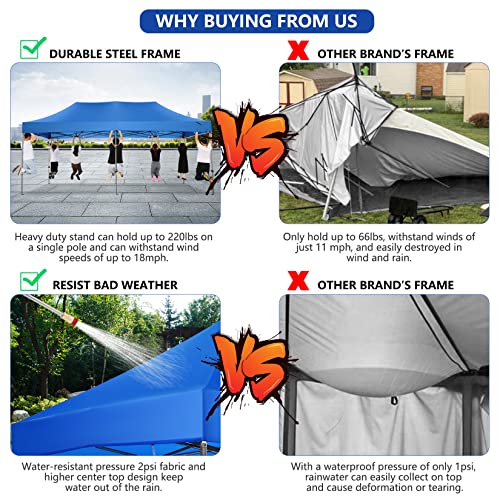Image of COBIZI 10x20 Heavy Duty Pop Up Canopy Tent with 6 Sidewalls, Uranus