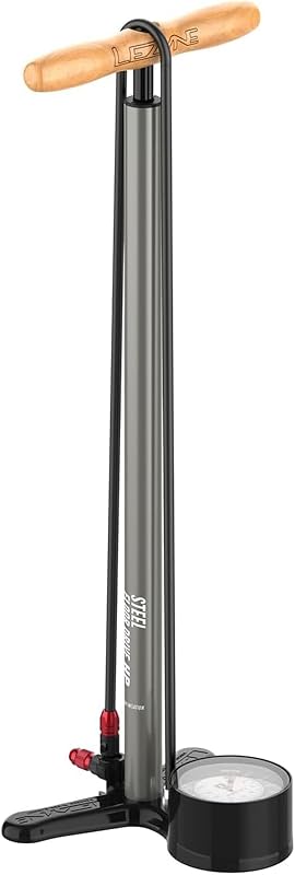 LEZYNE Steel Floor Drive 3.5 High Pressure Bicycle Floor Pump | 3.5" Analog Gauge, 220 PSI Tire Air Inflation for Road/Track Bikes, ABS-1 Pro/Multi Chuck, Fits Presta & Schrader Valves
