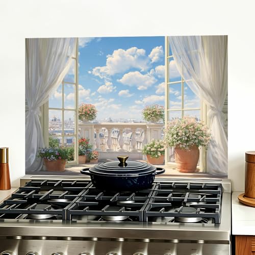 Image of Paris Balcony Kitchen Backsplash Peel and Stick, 35.4x23.6 in
