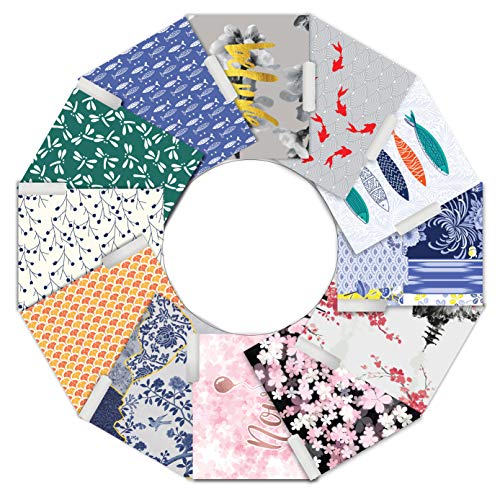 Set Of 12 Decorative File Folders With 12 Different Designs- Colored File Folders, Pretty Floral With Rose Gold Foil - 300Gsm And 9.5 X 11.5 Cute Folders For School And Office Files (Japan) #TOP1