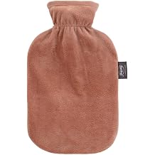 Fashy Hot Water Bottle with Fleece Cover Brown 2.0 L