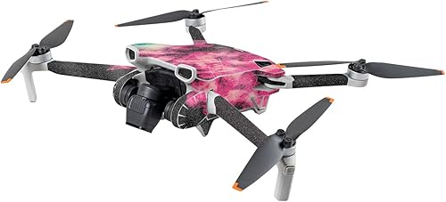 MightySkins Glossy Glitter Skin Compatible with DJI Mini 3 - Magenta Smoke | Protective, Durable High-Gloss Glitter Finish | Easy to Apply | Made in