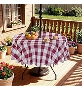 Eternal Beauty 60" Round Tablecloth Waterproof Outdoor Tablecloth with Umbrella Hole Zipper for S...