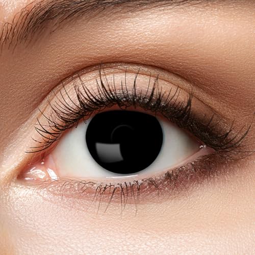 Zoelibat farbige Kontaktlinsen schwarz ohne Stärke, Blind, 1 Paar Linsen für 3 Monate, weiche Monatslinsen für Halloween, Karneval und Fasching Zoelibat farbige Kontaktlinsen schwarz ohne Stärke, Blind, 1 Paar Linsen für 3 Monate, weiche Monatslinsen für Halloween, Karneval und Fasching