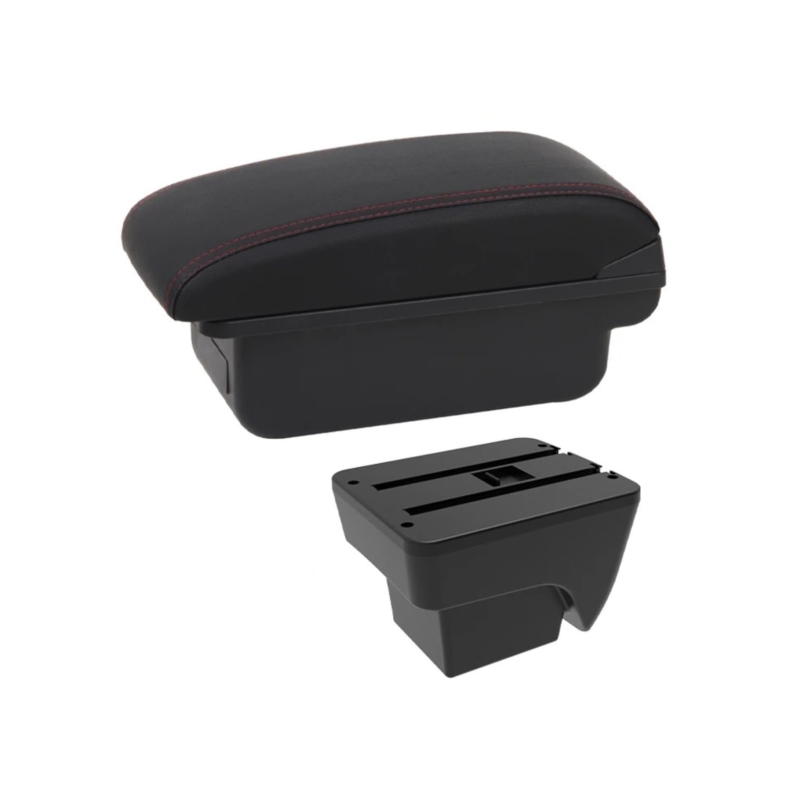 UMDJJU For Seat For Ibiza For For Arona 2017-2025 Car Armrest Interior Center Console Storage Box Accessories Car Centre Console Armrest Box(C2 Red line No USB)