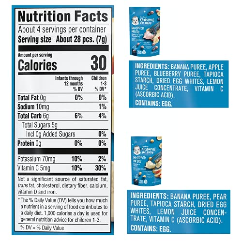 (Pack of 7) Gerber Natural Whipped Melts Banana Pear Baby Snack, 0.85 Oz - Thumbnail 6