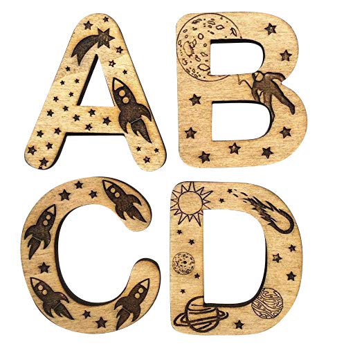 Space Rocket Wooden Letters - For Personalised Name Plaques or Bedroom Doors etc..
