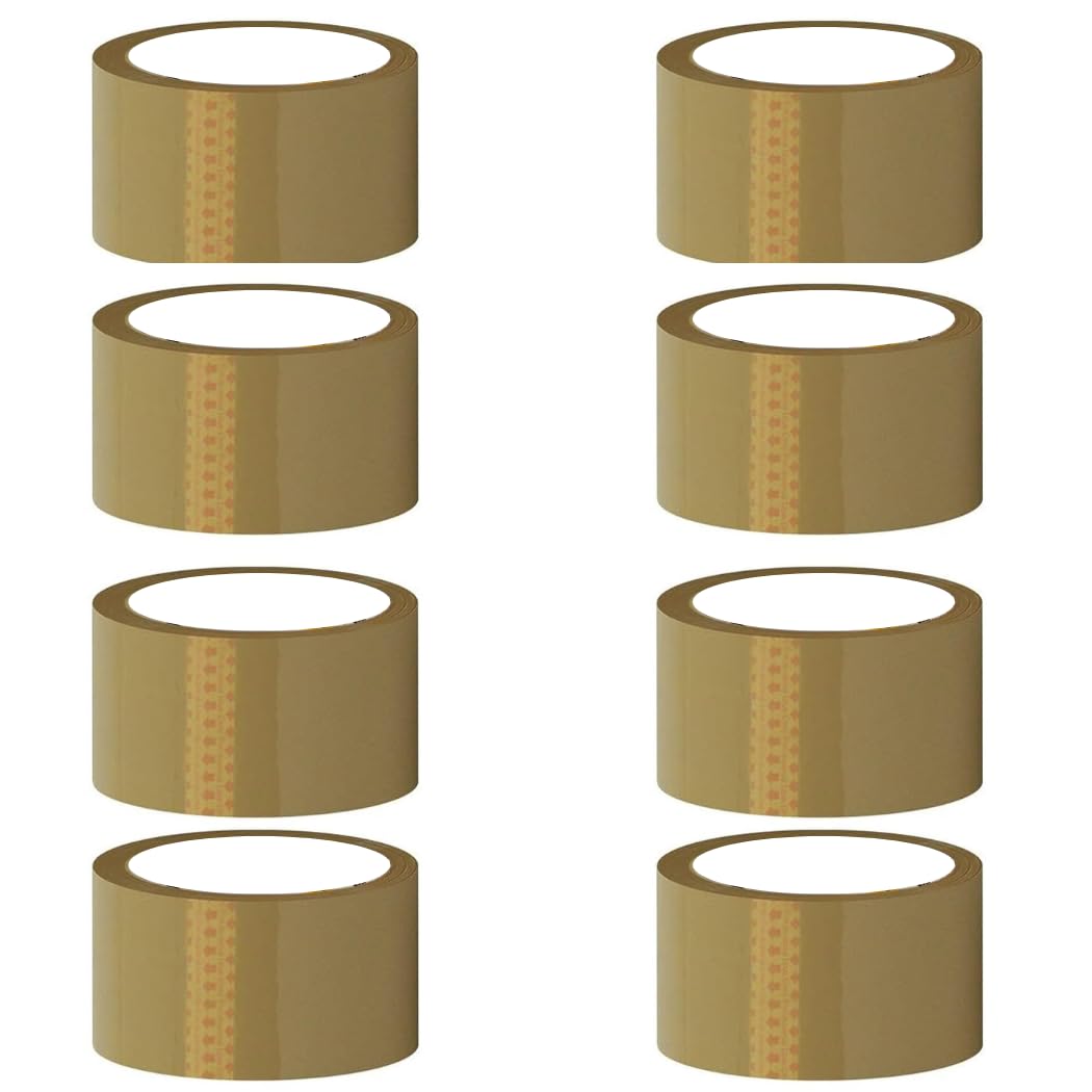 ZOHRA® Pack Of 8 Per Pack Self Adhesive Brown Packing Cello Tape - 65 Meters in Length - 48mm Width, BOPP Industrial Packaging Tape for E-Commerce Box Packing-image-30