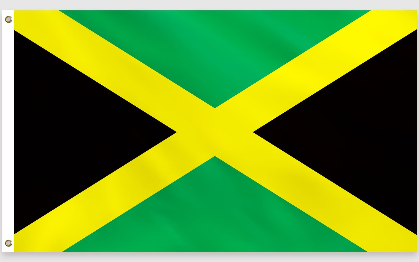PartyYaa Jamaica Flag, 5ft x 3ft Large Jamaican Flag, Single Side with 2 Brass Eyelets, Waterproof