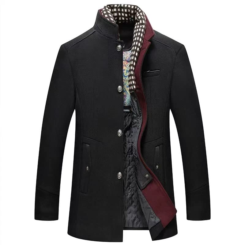 Męski Krótki Płaszcz Męski Ciepły Płaszcz Z Wełny Kurtka Zimowa Płaszcz Zimowy Zima Casual Business Slim Fit Jacket Grubszy Wiatroodporny Ciepły Płaszcz