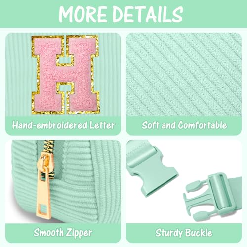 Image of Gitus 10 11 12 13 14 15 16 Year Old Girl Gifts Personalized Birthday Gifts for Women Daughter Sister Her Initial Belt Bag Fanny Pack Crossbody Bags for Teen Girl Gifts Trendy Stuff (Mint Green-H)