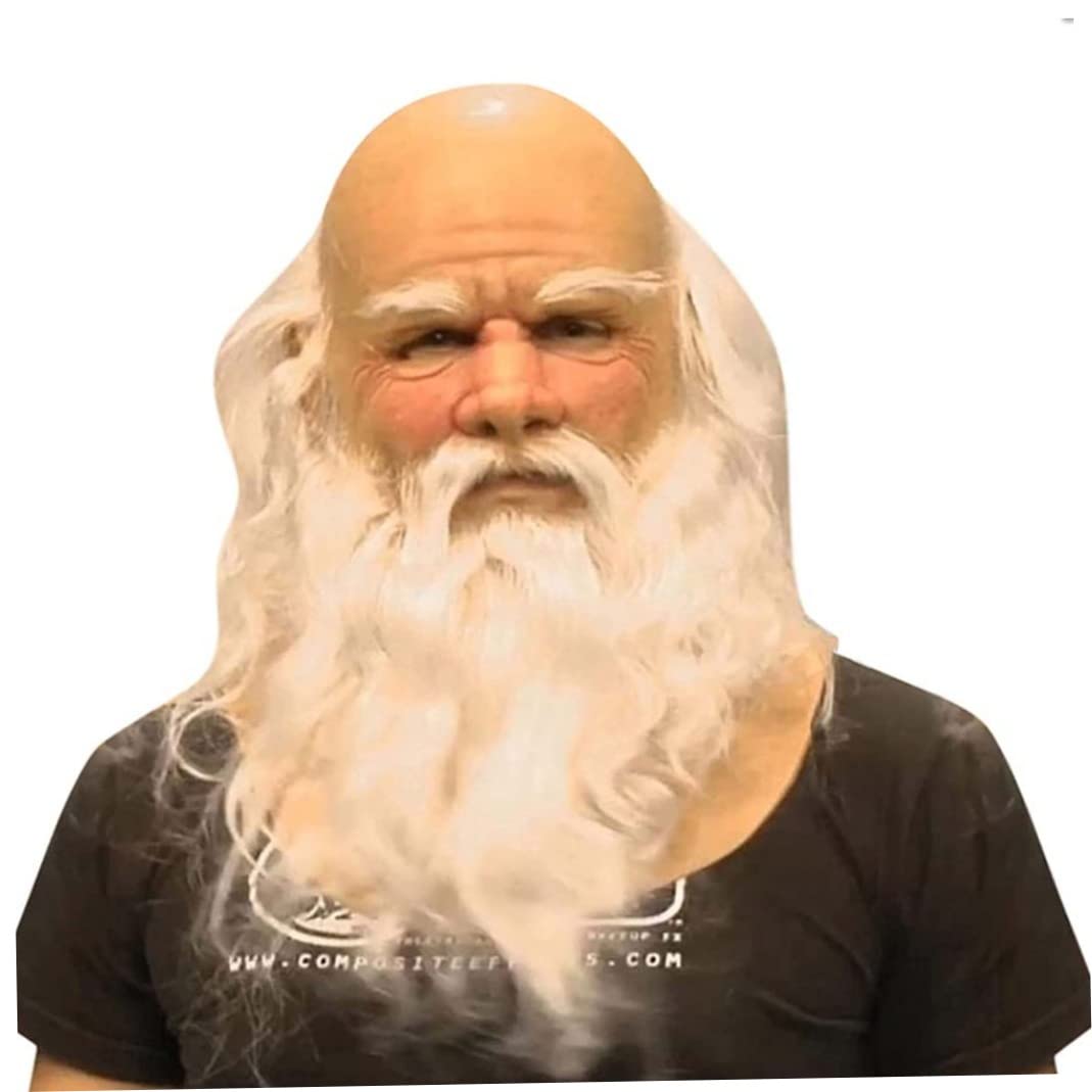 Masque De Père Noël Adulte En Latex 3D - Barbe Intégrée - Pour Fêtes De Noël Et Déguisements