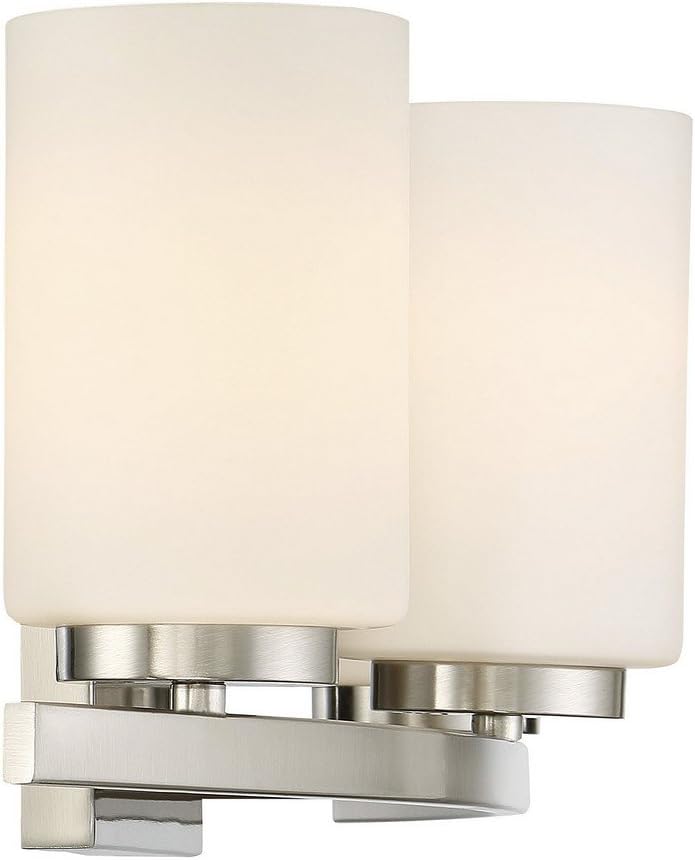 3-Light Etched Industrial Bath Bar in Brushed Nickel