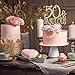 50 Cake Topper - Premium Gold Metal - 50 and Fabulous - 50th Birthday Party Sparkly Rhinestone Decoration Makes a Great Centerpiece - Now Protected in a Box