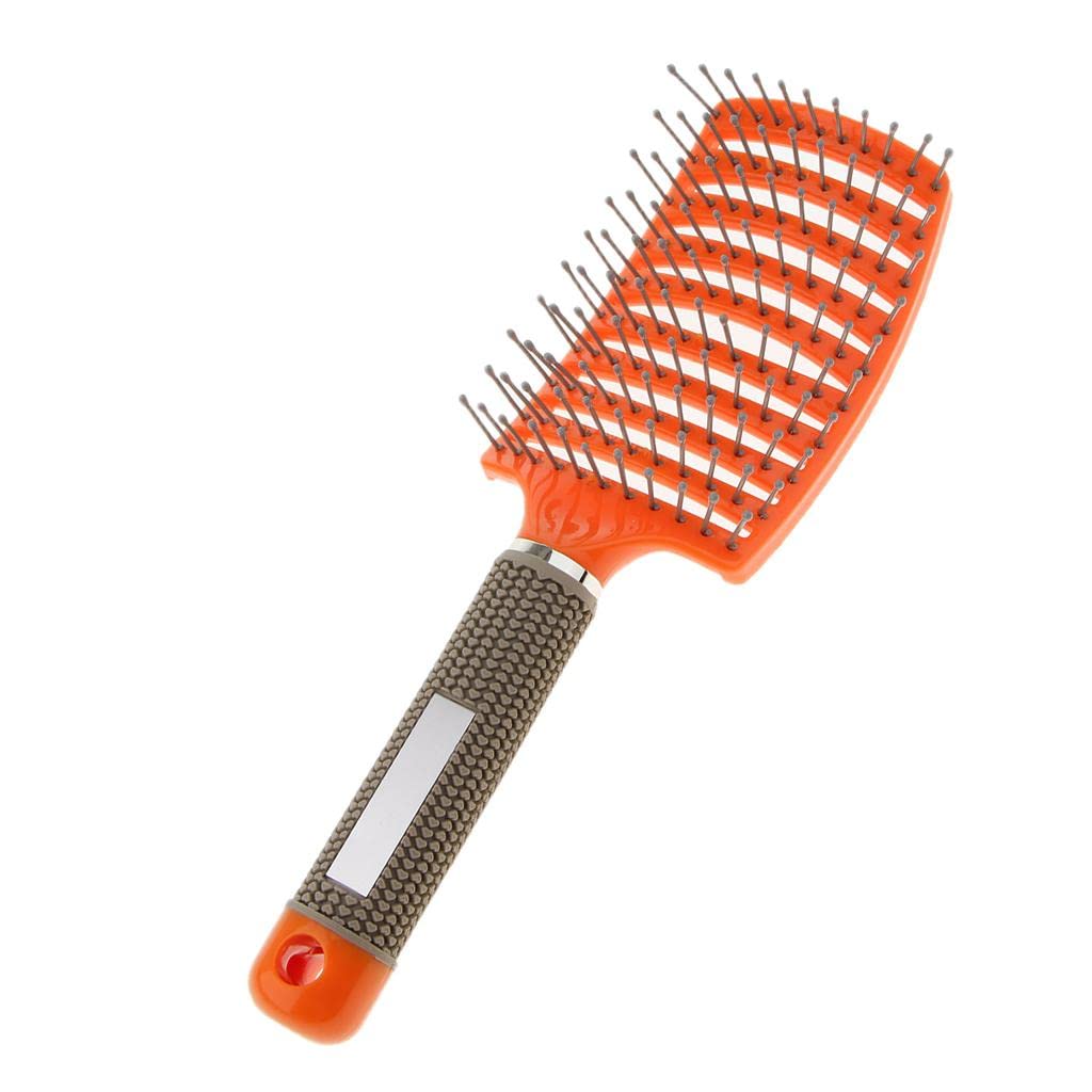 Java Trade Large Curved Vented Hair Brush for Detangling Drying Scalp Massage Orange