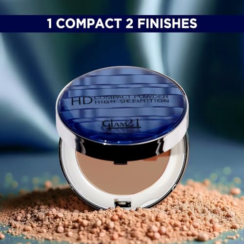 Image of Glam21 inch2 In 1 inch HD Compact Powder | Oil-Free Formula | 12 Hrs Long-Lasting Freshness | Natural Matte Finish | Smooth, Lightweight & Buildable Coverage for Daily Face Makeup, 18gm- Fairy Tale -01