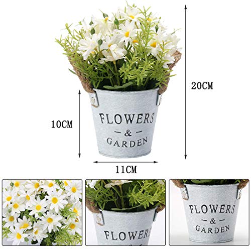 HOTLIKE Piante Artificiali Finti in Vaso, 3 Pezzi