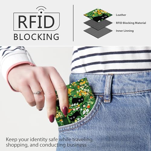 Image of Gostwo Small Wallet for Women, Slim Bifold Credit Card Holder, Compact RFID Blocking Cash Wallet, Billfolds Thin Leather Zipper Pocket, Mini Wallet Gift for Ladies Teen Girls Travel with ID Window